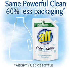 img 2 attached to 🌿 All Liquid Laundry Detergent Easy-Pouch, Free Clear for Sensitive Skin, 3 Count, 99 Total Loads: A Gentle and Efficient Laundry Solution