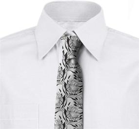 img 2 attached to 👔 Stylish Ambesonne Necktie with Foliage Illustration in Vibrant Vermilion