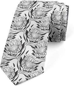 img 4 attached to 👔 Stylish Ambesonne Necktie with Foliage Illustration in Vibrant Vermilion