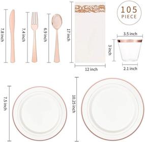 img 3 attached to 🍽️ Convenient Disposable Plastic Dinnerware Set with Napkins for any Occasion