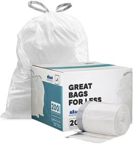 img 3 attached to 🗑️ 200 Count White Drawstring Garbage Liners 10-10.5 Gallon / 38-40 Liter │ 21" x 28" Compatible with simplehuman (x) Code J Trash Bags