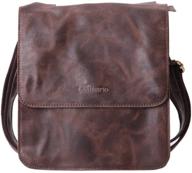 👜 leathario men's retro leather shoulder bag: stylish crossbody messenger satchel for ipad 11 inch brown logo