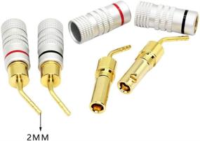 img 3 attached to 🔌 Enhance Your Audio Experience with CERRXIAN Gold Plated 2mm Banana Plug Screw Type Speaker Pin Plugs Cable Connector Adapter (4pcs)