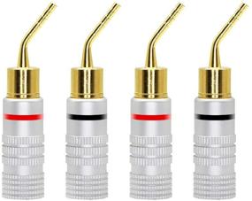 img 4 attached to 🔌 Enhance Your Audio Experience with CERRXIAN Gold Plated 2mm Banana Plug Screw Type Speaker Pin Plugs Cable Connector Adapter (4pcs)