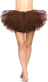 img 3 attached to 👻 CahcyElilk Women's Halloween Tutu Costume - Mini Puffy Bubble Design with 6 Layers for Ballet and Run