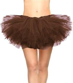 img 4 attached to 👻 CahcyElilk Women's Halloween Tutu Costume - Mini Puffy Bubble Design with 6 Layers for Ballet and Run