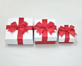 img 1 attached to 🎁 Paialco Jewelry Package Paper Gift Box: Elegant Red Ribbon Bow-Knot, 2 1/4-Inch by 2 1/4-Inch