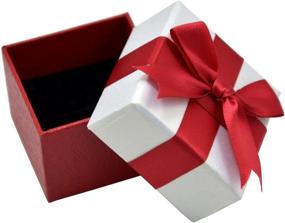 img 3 attached to 🎁 Paialco Jewelry Package Paper Gift Box: Elegant Red Ribbon Bow-Knot, 2 1/4-Inch by 2 1/4-Inch