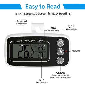 img 3 attached to 🌡️ Enhanced Refrigerator/Freezer Thermometer with Temperature Memory for Efficient Monitoring