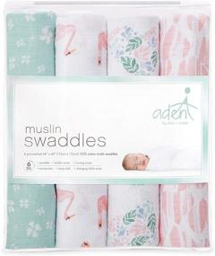 img 2 attached to 👶 aden + anais Essentials Swaddle Blanket Set - 4 Pack, Muslin Blankets for Girls & Boys, Perfect Newborn Gifts and Infant Shower Items