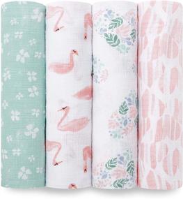img 3 attached to 👶 aden + anais Essentials Swaddle Blanket Set - 4 Pack, Muslin Blankets for Girls & Boys, Perfect Newborn Gifts and Infant Shower Items