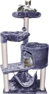 🐱 yunwei grey cat tree with cat condo and large hammock - latest addition logo