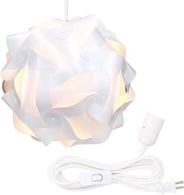 img 2 attached to 🧩 kwmobile Hanging Puzzle Lamp Kit - 15.7" (40cm) Modern Ceiling Pendant Light with 30-Piece Shade to Assemble and 15ft Plug-in Power Cord - Size XL: Customizable Puzzle Lamp with XL Size for a Stylish and Unique Ceiling Pendant