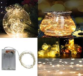 img 2 attached to 🔮 20LEDs Battery Operated Fairy Lights, Silver Wire 2 Mode String Lights for Bedroom Christmas Party Decorations (Warm White, 6.6ft)