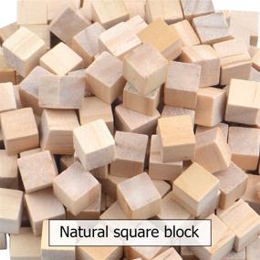 img 2 attached to 🧱 Natural Square Wooden Blocks, 200-Piece Set of Unfinished Craft Wooden Cubes