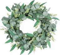 🌿 yufenge 20-inch eucalyptus wreath: versatile indoor/outdoor farmhouse decor for front door, window, and wall логотип