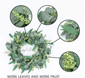 img 2 attached to 🌿 Yufenge 20-inch Eucalyptus Wreath: Versatile Indoor/Outdoor Farmhouse Decor for Front Door, Window, and Wall