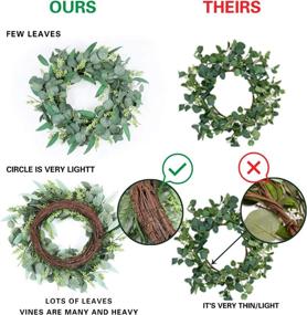 img 1 attached to 🌿 Yufenge 20-inch Eucalyptus Wreath: Versatile Indoor/Outdoor Farmhouse Decor for Front Door, Window, and Wall