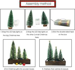 img 2 attached to 🎄 Rustic Farmhouse Wooden Mini Christmas Tree Tabletop Decoration with Remote Control Fairy Light & Wooden Tray for Kitchen Bedroom Dining Room Home Decoration