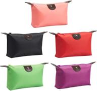 👜 compact & stylish: 5pcs cute small makeup bags for purse, waterproof & portable cosmetic bags - must-have travel accessories (5pcs style 1) logo