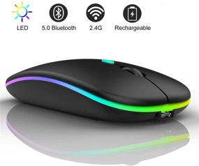 img 3 attached to COO LED Slim Dual Mode Wireless Mouse (Bluetooth 5.1/2.4G) – Rechargeable LED Mouse with 3 Adjustable DPI for iPad OS 13, MacBook, Laptop, Mac OS 10.10