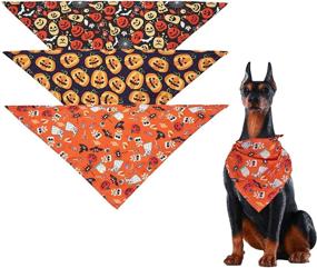 img 3 attached to 🐾 3-Piece Christmas Buffalo Plaid Dog Bandana Set, Adjustable Triangle Scarf Kerchief for Dogs Cats, Pet Costume Accessories and Decorations, Suitable for Small Medium Large Pets