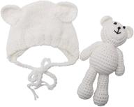 🐻 adorable ecyc newborn baby bear hat beanie with bear dolls: perfect photography accessory in white logo