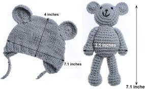 img 1 attached to 🐻 Adorable ECYC Newborn Baby Bear Hat Beanie with Bear Dolls: Perfect Photography Accessory in White