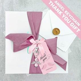 img 1 attached to 🎁 Bulk Thank You Gift for MOVINPE Angel Keychains with Bows and Angel Wing Thank You Tags – Perfect Guest Return Gifts for Baby Shower
