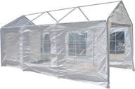 🏞️ aleko cp1020 outdoor event carport garage canopy shelter tent - 10 x 20 x 8.5 feet - white sidewalls logo