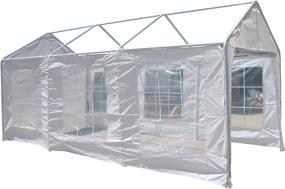 img 4 attached to 🏞️ ALEKO CP1020 Outdoor Event Carport Garage Canopy Shelter Tent - 10 x 20 x 8.5 Feet - White Sidewalls