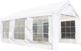 img 3 attached to 🏞️ ALEKO CP1020 Outdoor Event Carport Garage Canopy Shelter Tent - 10 x 20 x 8.5 Feet - White Sidewalls