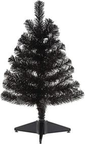 img 4 attached to Hallmark Keepsake 18-Inch Mini Black Christmas Tree, Tabletop Halloween Decor, Miniature