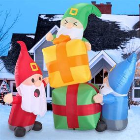 img 4 attached to 🎅 Joiedomi 6 FT Inflatable Gnome Stacking Gifts with LED Lights - Perfect Christmas Party Decor for Indoors, Outdoors, Yard, Garden, Lawn