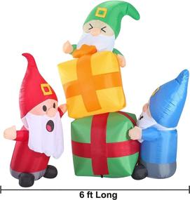 img 2 attached to 🎅 Joiedomi 6 FT Inflatable Gnome Stacking Gifts with LED Lights - Perfect Christmas Party Decor for Indoors, Outdoors, Yard, Garden, Lawn