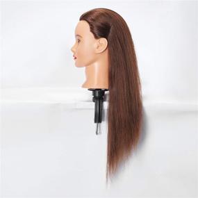 img 1 attached to 💇 Премиум маникюрная голова Hairlink 24-26'' для обучения косметологии - Натуральные человеческие волосы & подставка включены (6611LB0418H)