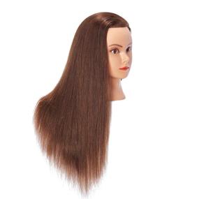 img 3 attached to 💇 Премиум маникюрная голова Hairlink 24-26'' для обучения косметологии - Натуральные человеческие волосы & подставка включены (6611LB0418H)