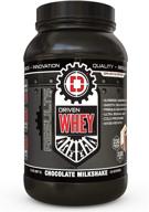 driven whey - grass fed whey protein powder: high-quality, tasty protein shake- boost muscle recovery with 23g protein, enhanced with bcaa and digestive enzymes (chocolate milkshake, 2 lb) logo