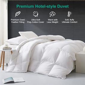 img 3 attached to 🛌 APSMILE King Size Goose Down Comforter - Hotel Collection Duvet Insert for All Seasons, Ultra-Soft 750 Fill-Power, Luxurious 54 Oz Fluffy Medium Warmth, Solid White (106x90)
