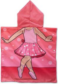 img 2 attached to 🏊 Multicultural Ballerina Kid's Hooded Poncho Towel: Pool, Beach, and Bath Essential for Ages 2-7 Years [Brown Reflection]