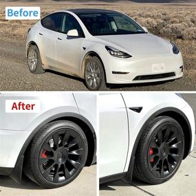 img 3 attached to 🚗 Carwiner Mud Flaps Splash Guards for Tesla Model Y - No Drilling, Fender Mud Guard Accessories (Set of 4)