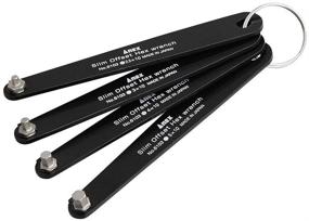 img 2 attached to 🔧 ANEX Ultra Low Profile Offset Allen Wrench Set 4 Piece: 90 Degree Straight Slim Plate for Tight Spaces, Made in Japan - Black: An Ultimate Tool for Precision Work