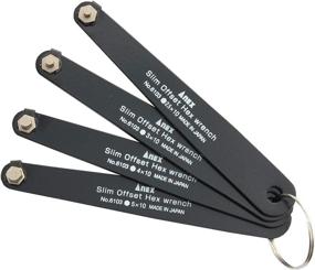 img 4 attached to 🔧 ANEX Ultra Low Profile Offset Allen Wrench Set 4 Piece: 90 Degree Straight Slim Plate for Tight Spaces, Made in Japan - Black: An Ultimate Tool for Precision Work