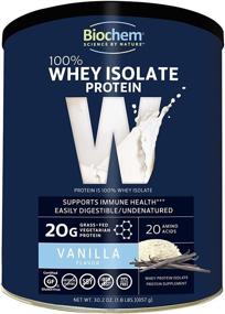 img 4 attached to Biochem 100% Whey Isolate Protein - Vanilla - 30.2 oz - 20g Protein - Lean Muscle Support - Meal Replacement - Digestible - Smooth Taste - Amino Acids