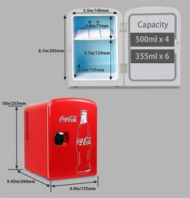 img 3 attached to 🥤 Coca-Cola Classic Portable Mini Fridge Cooler/Warmer – Ideal for Home, Dorm, Car, Cosmetics, ETL Listed