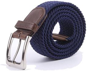 img 4 attached to Elastic Stretch Multicolored Braided 2041 Black L Men's Fashion Accessories