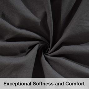 img 3 attached to NTBAY Washed Cotton Duvet Cover Set, King Size, Charcoal Grey - Breathable 3-Piece Comforter Cover Set with Zipper Closure
