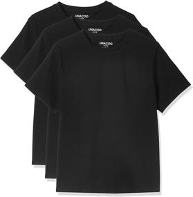 img 1 attached to UNACOO Children's 2-Pack or 3-Pack Crewneck Short Sleeve T-Shirts (Ages 3-12 Years)