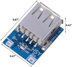 img 2 attached to 🔋 10 шт. Модуль повышающего напряжения 5 В 1A с батареей лития с защитой от заряда 134N3P - Зарядное устройство DIY с USB и Micro USB портом, светодиодный дисплей