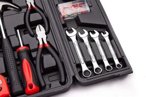 img 1 attached to Cartman 136-Piece General Household Hand Tool Kit with Plastic Toolbox for Convenient Storage